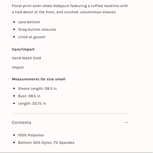 Free People Say It To Me Floral Bodysuit Long Sleeve Small Girly Feminine Boho - Picture 14 of 16